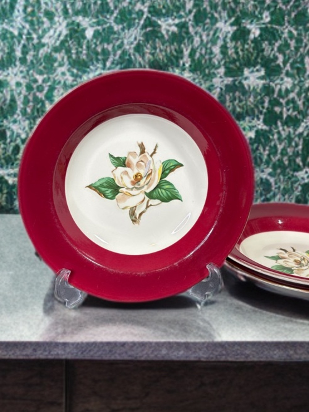 Homer Laughlin Lifetime China Company "Burgundy" 8” Salad Bowl Set of 3